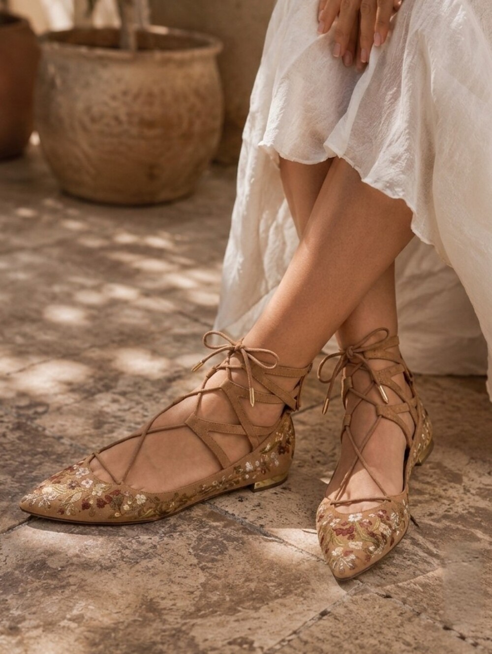 New Aquazzura Belgravia Lace Up Flat